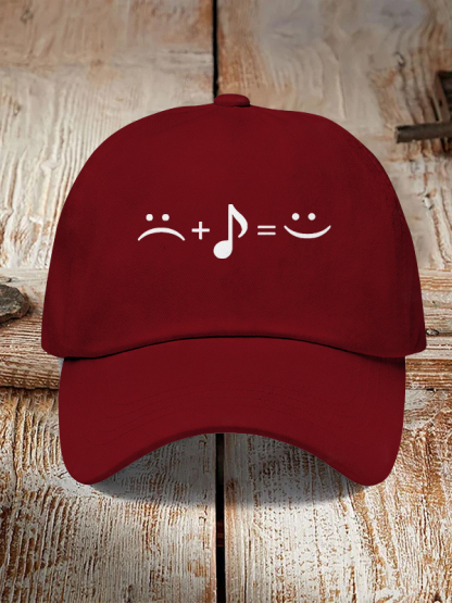 Men's Music Makes Me Happy Print Casual Baseball Cap-Styleame