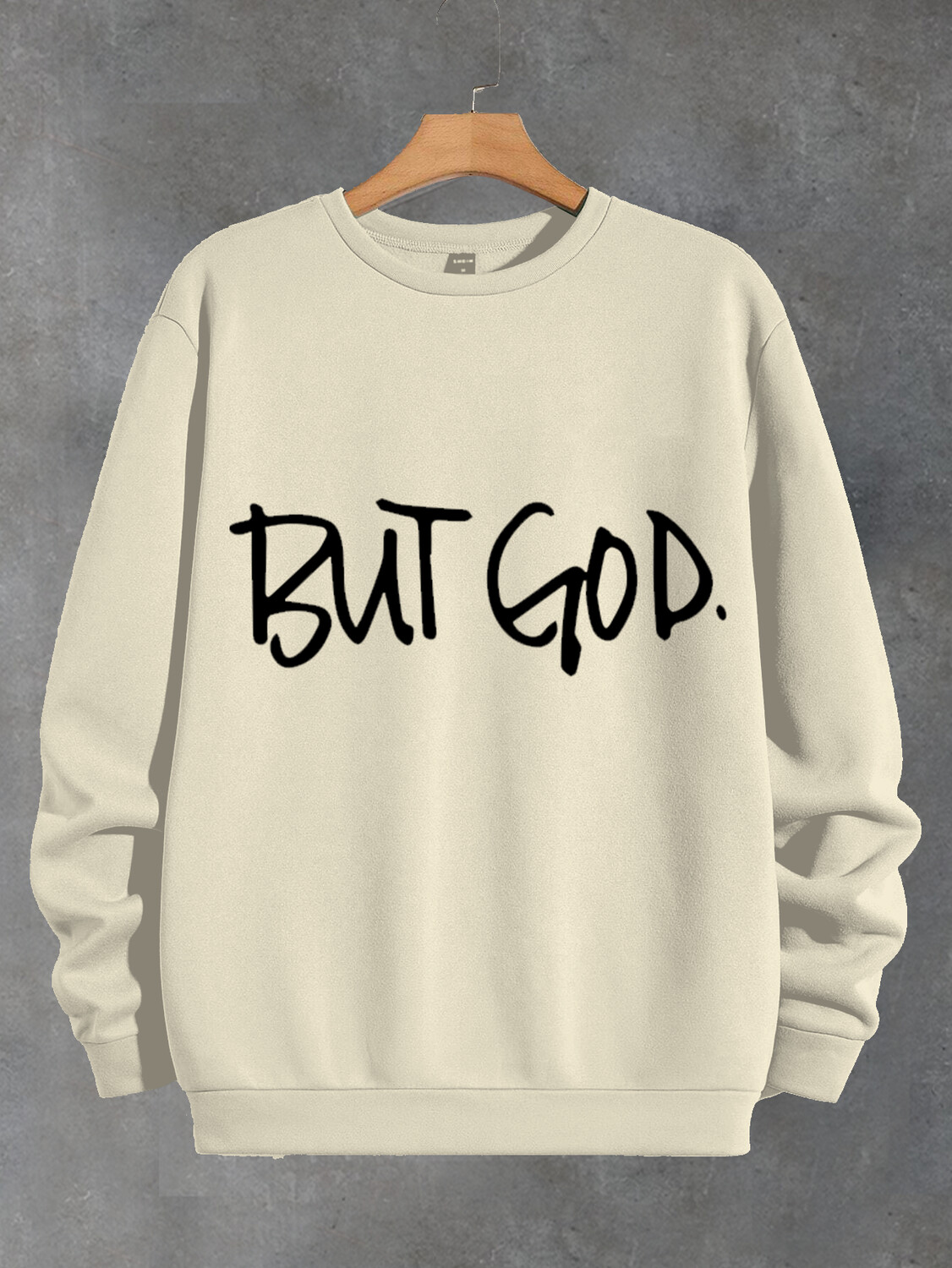 Women's But God Print Cotton Long Sleeve T-Shirt Thin Sweatshirt-Styleame