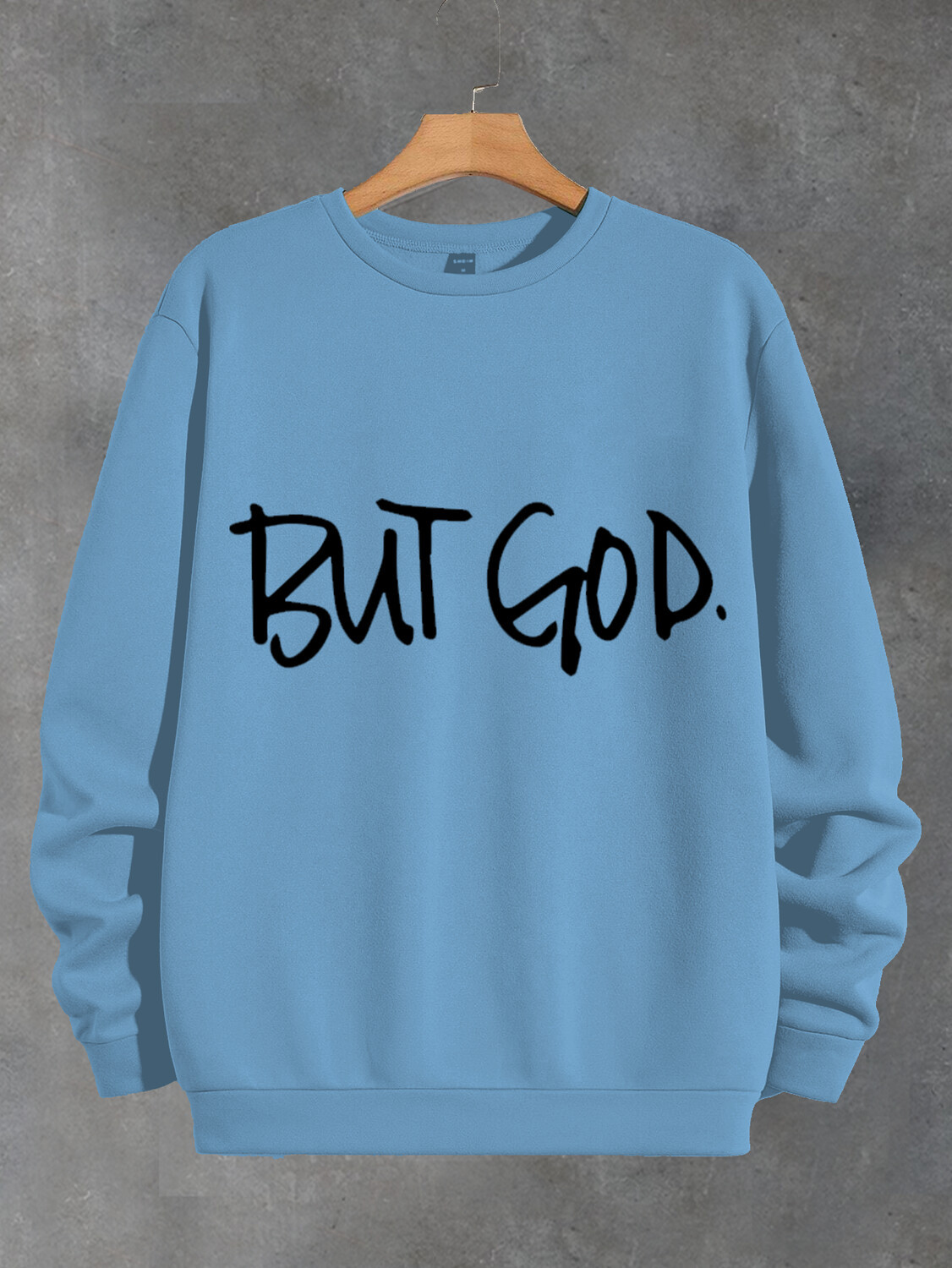 Women's But God Print Cotton Long Sleeve T-Shirt Thin Sweatshirt-Styleame