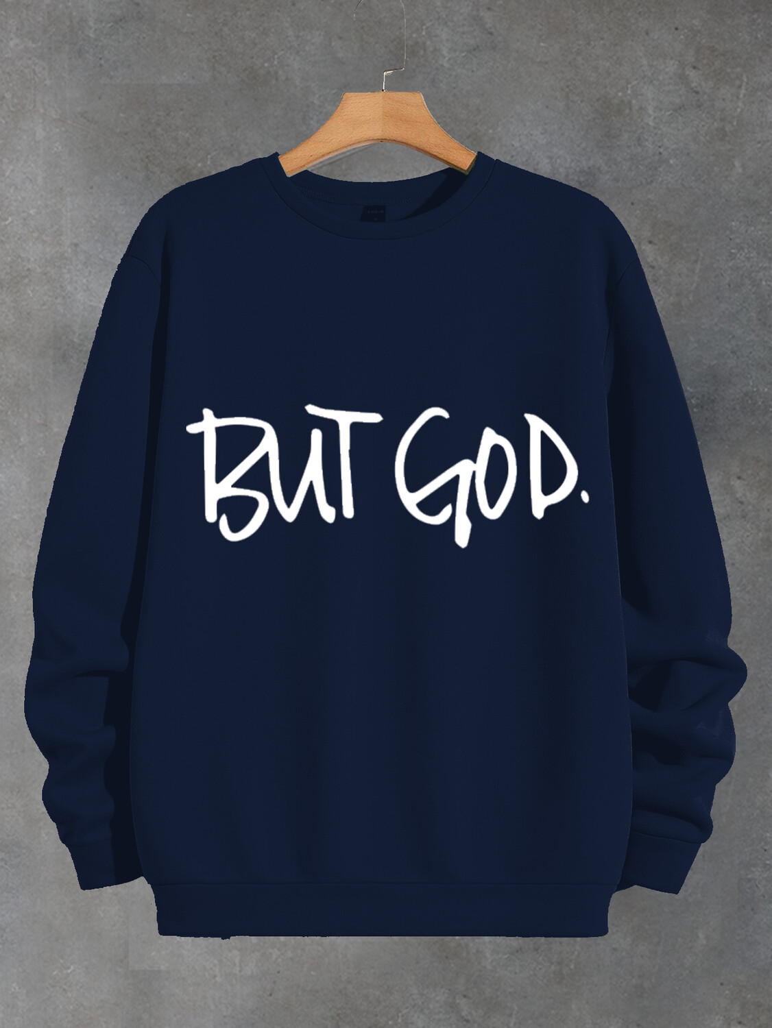 Women's But God Print Cotton Long Sleeve T-Shirt Thin Sweatshirt-Styleame
