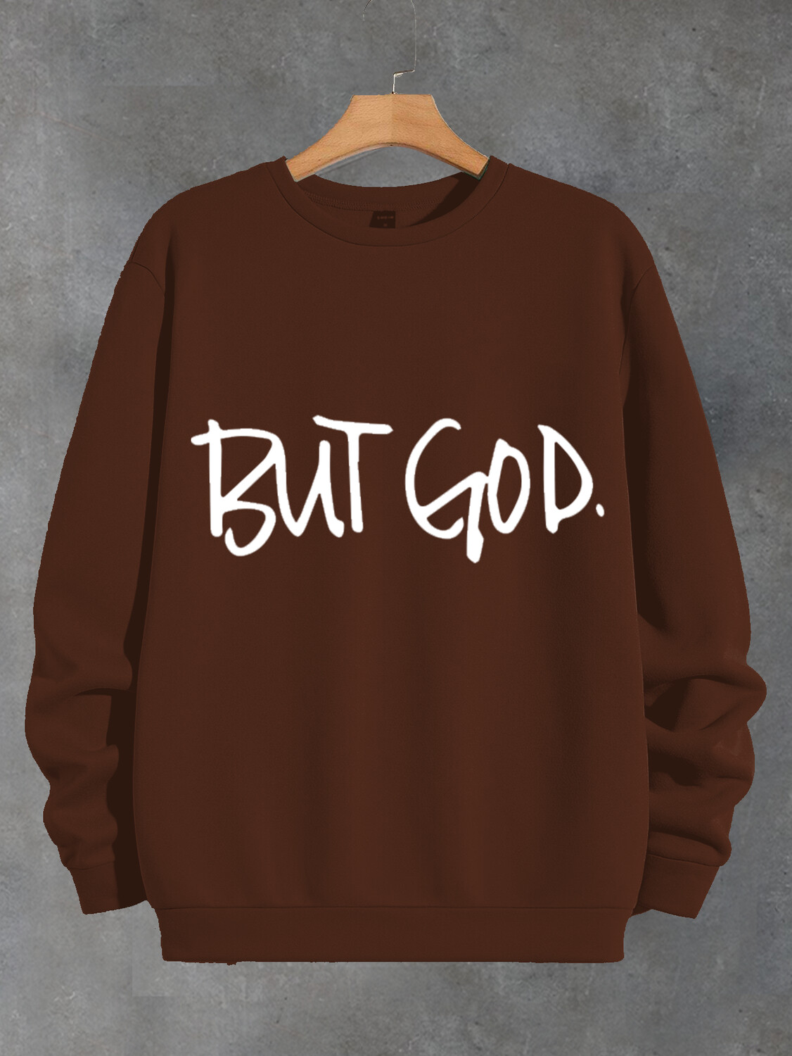 Women's But God Print Cotton Long Sleeve T-Shirt Thin Sweatshirt-Styleame