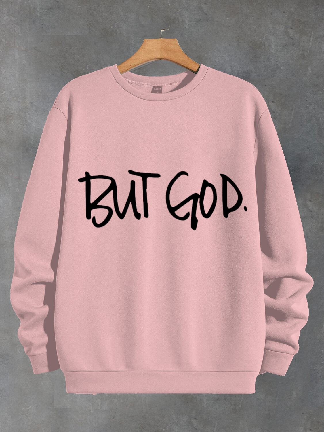 Women's But God Print Cotton Long Sleeve T-Shirt Thin Sweatshirt-Styleame