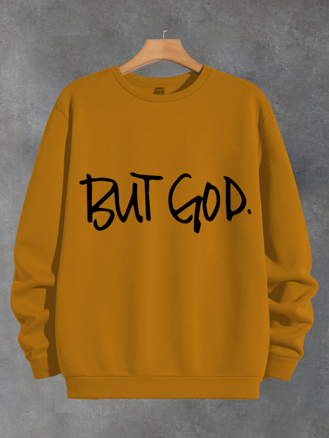 Women's But God Print Cotton Long Sleeve T-Shirt Thin Sweatshirt-Styleame