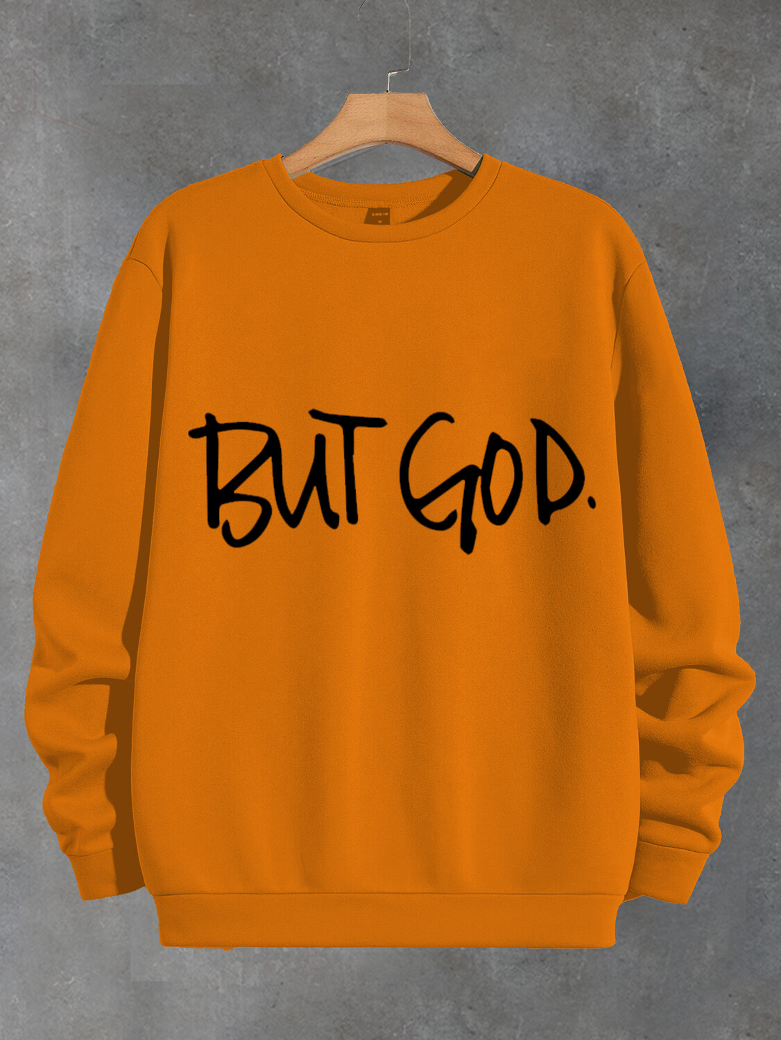 Women's But God Print Cotton Long Sleeve T-Shirt Thin Sweatshirt-Styleame