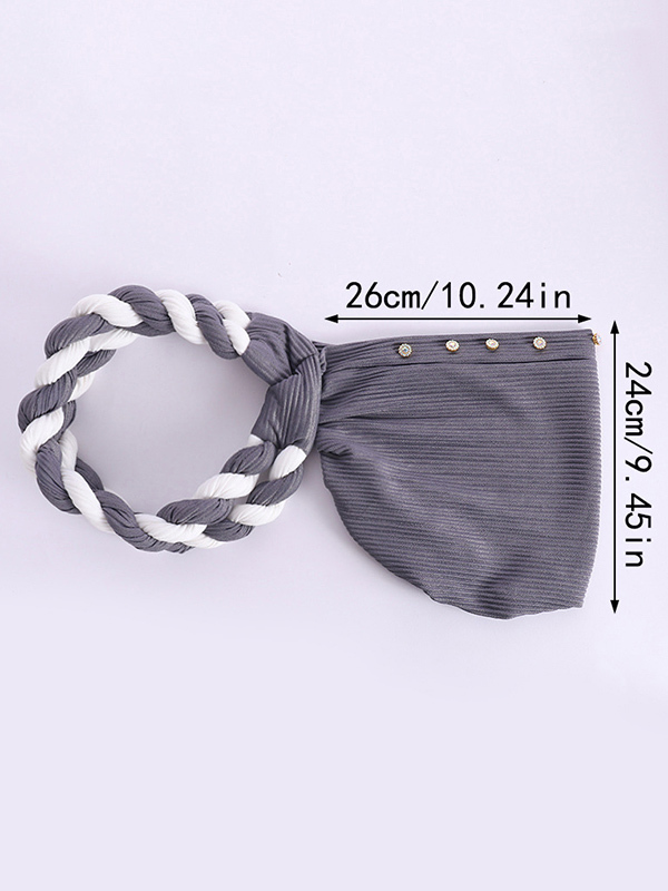 Women's Strip Rhinestone Decor Color Block Braid Turban Hat-Styleame