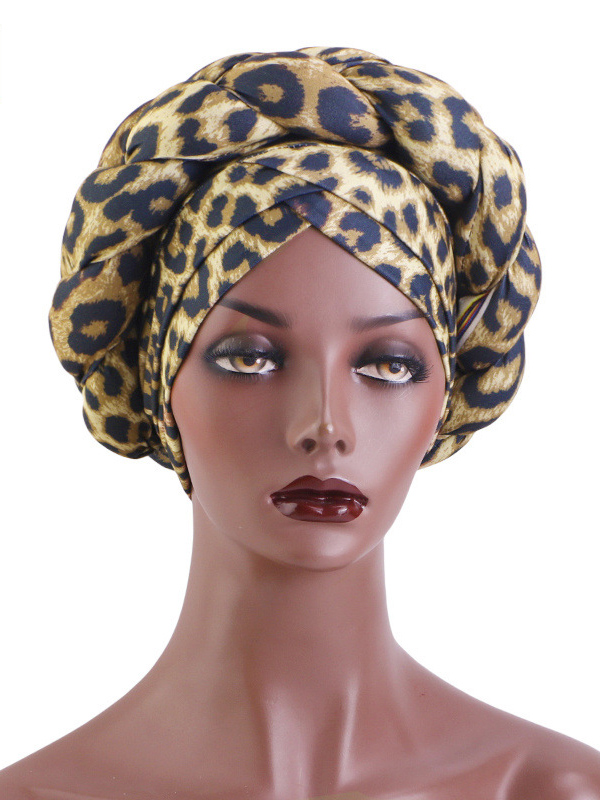 Women's All Over Print Braid Turban Hijab Hat-Styleame