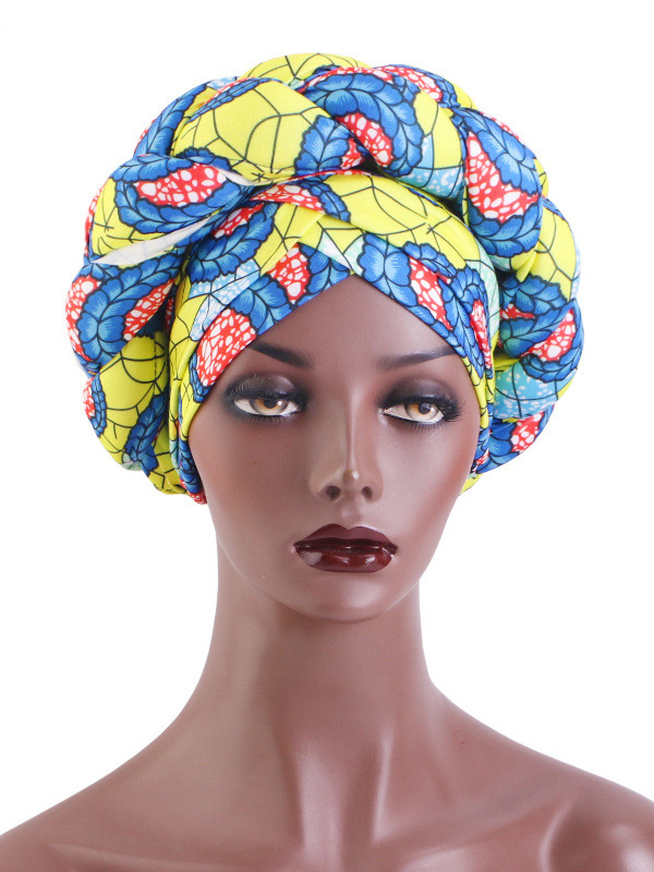 Women's All Over Print Braid Turban Hijab Hat-Styleame