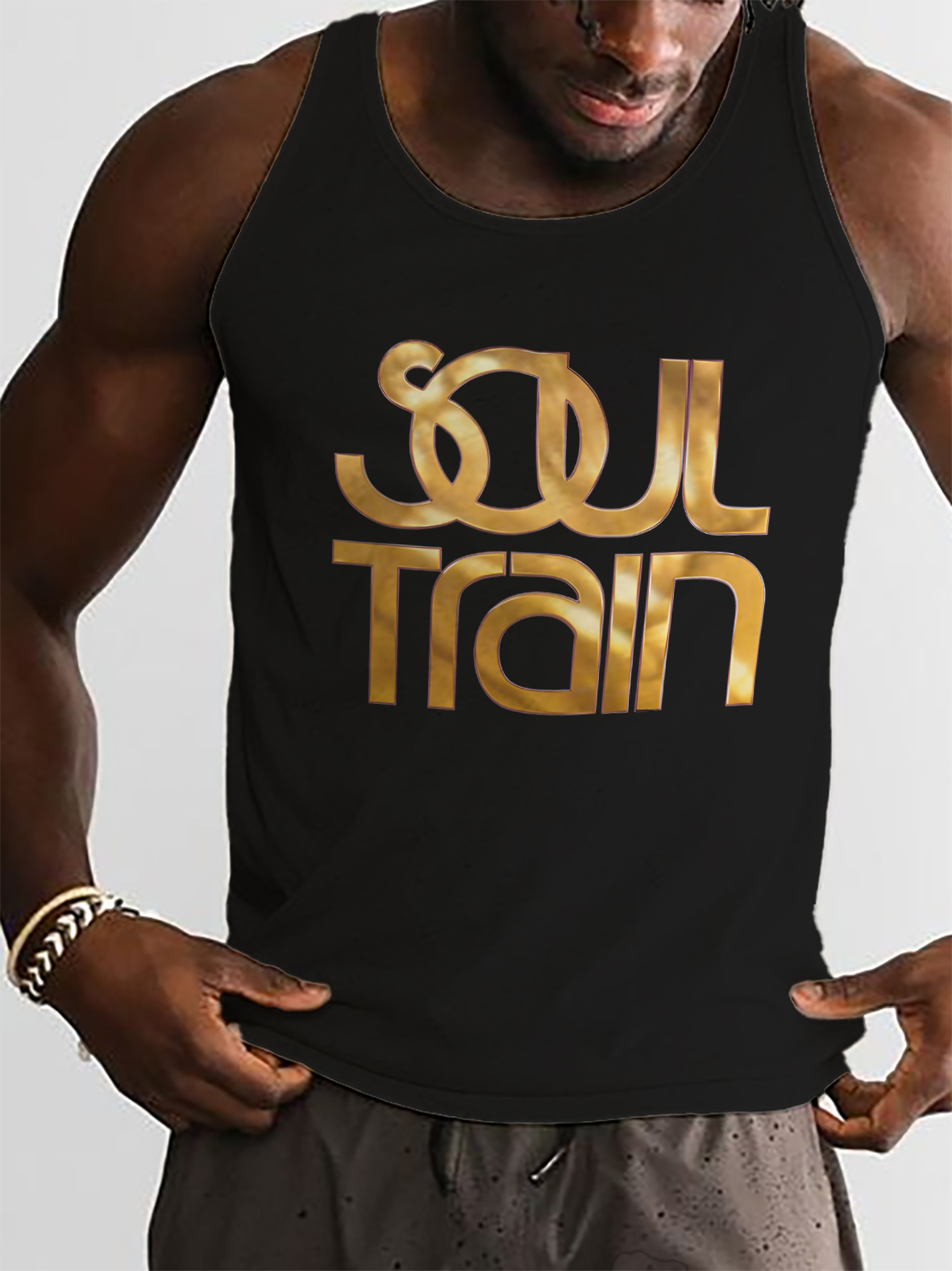 Men's Soul Train Music Art Print Tank Top-Styleame