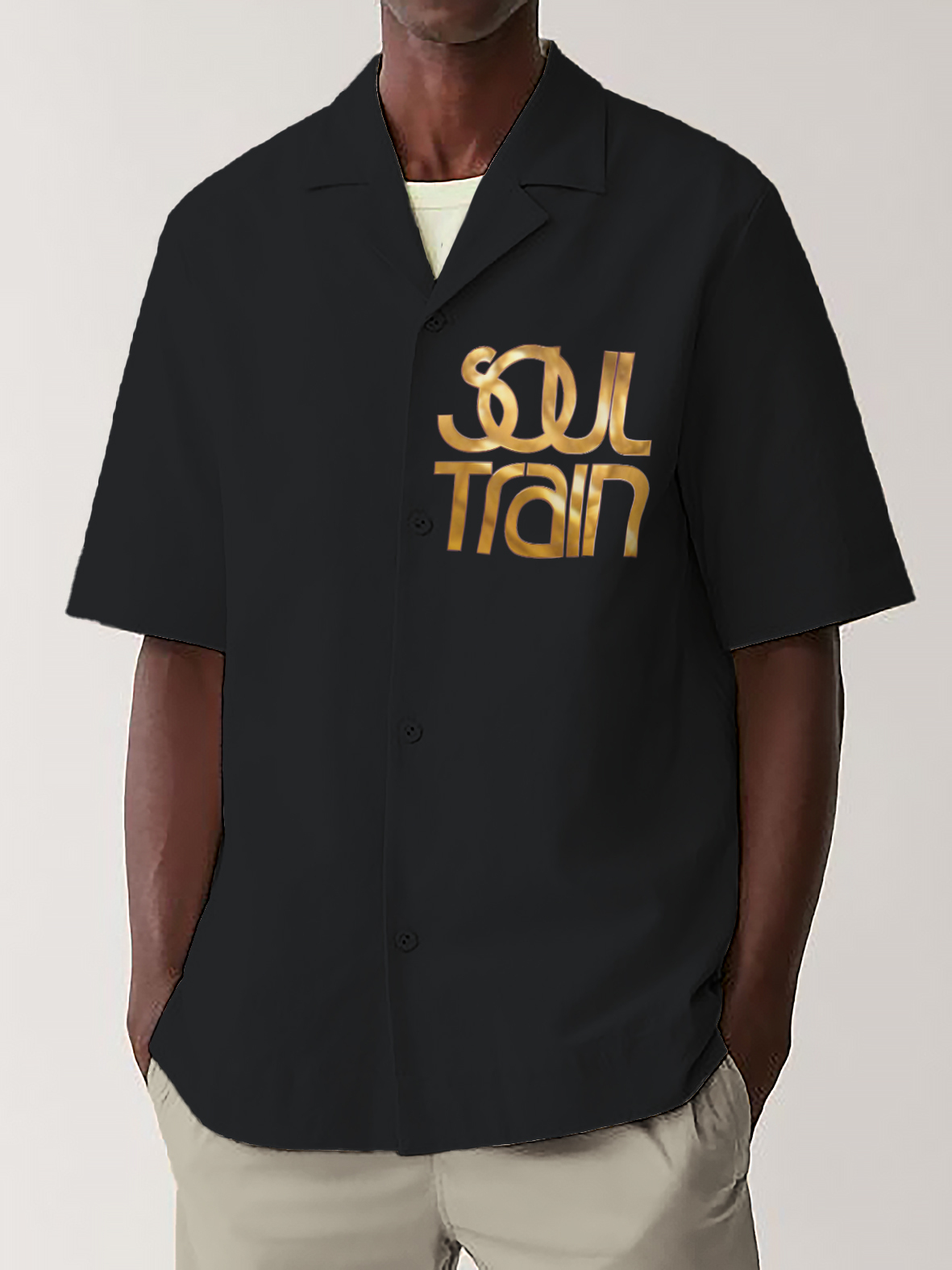Men's Soul Train Music Art Print Short Sleeve Shirt-Styleame