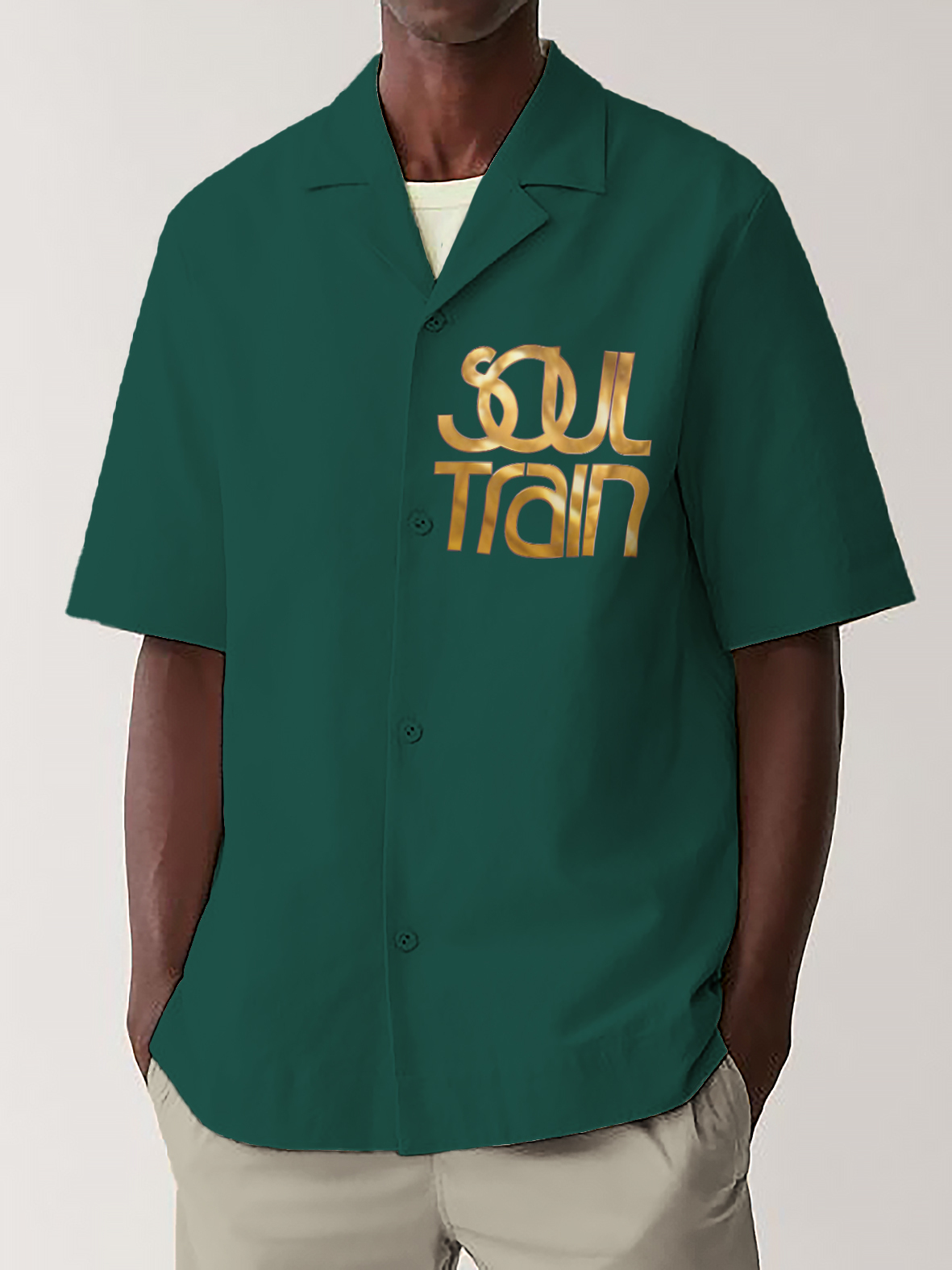 Men's Soul Train Music Art Print Short Sleeve Shirt-Styleame
