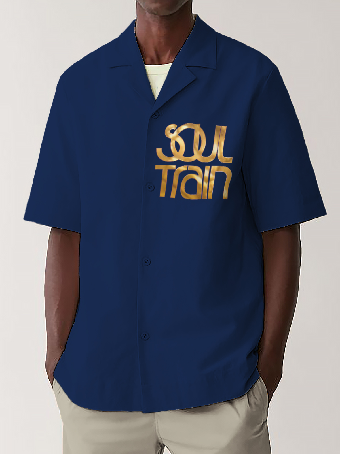 Men's Soul Train Music Art Print Short Sleeve Shirt-Styleame