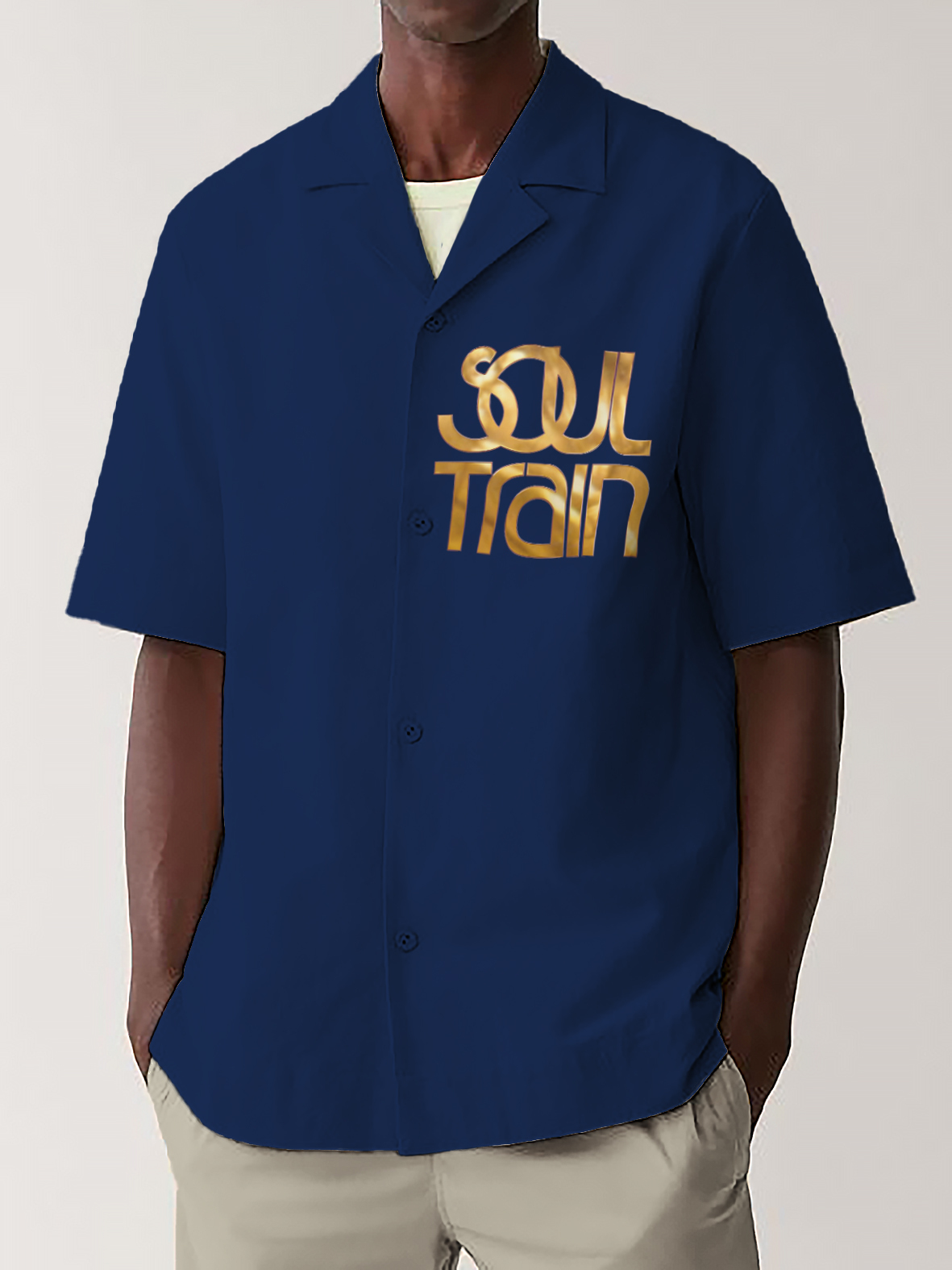 Men's Soul Train Music Art Print Short Sleeve Shirt-Styleame