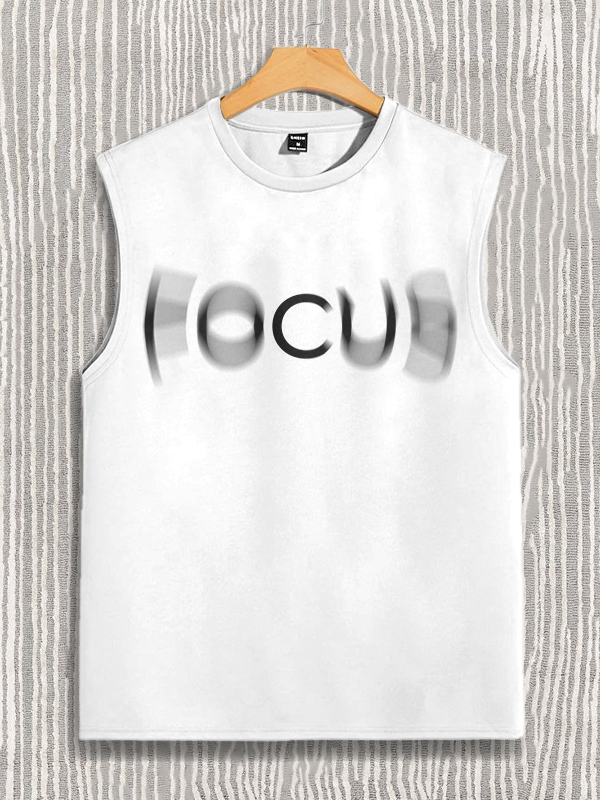 Men's Focus Graphic Print Workout Cotton Tank Top-Styleame