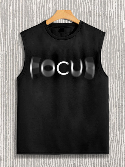 Men's Focus Graphic Print Workout Cotton Tank Top-Styleame