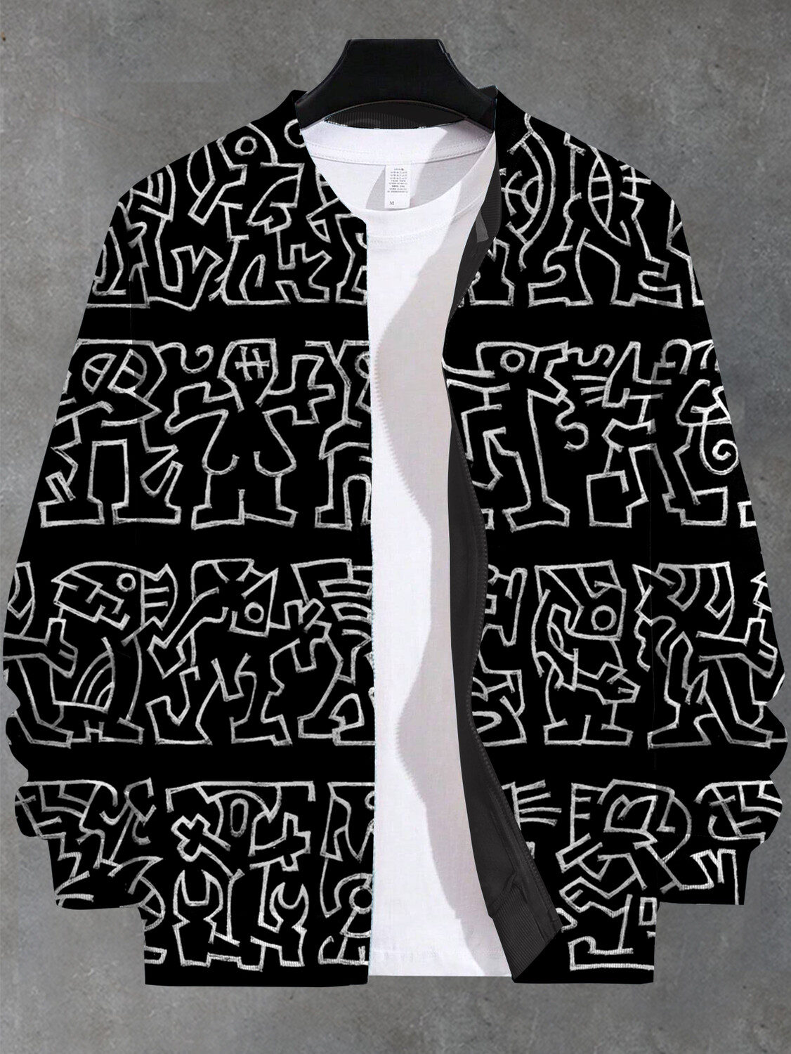 Men's Vintage Tribe Middle Eastern Style Pattern Casual Zip Up Jacket-Styleame