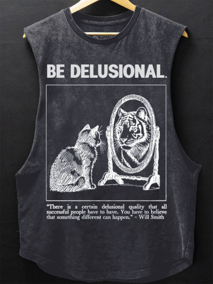 Men's Be Delusional Print Cotton Tank Top-Styleame