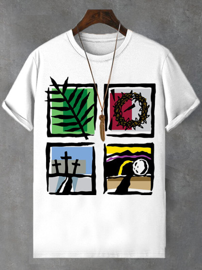 Men's Graphic Pattern Illustration Print Cotton Casual T-Shirt-Styleame