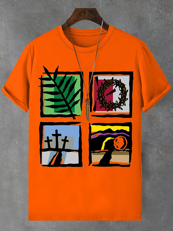 Men's Graphic Pattern Illustration Print Cotton Casual T-Shirt-Styleame