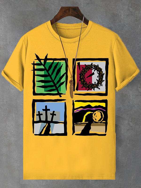 Men's Graphic Pattern Illustration Print Cotton Casual T-Shirt-Styleame