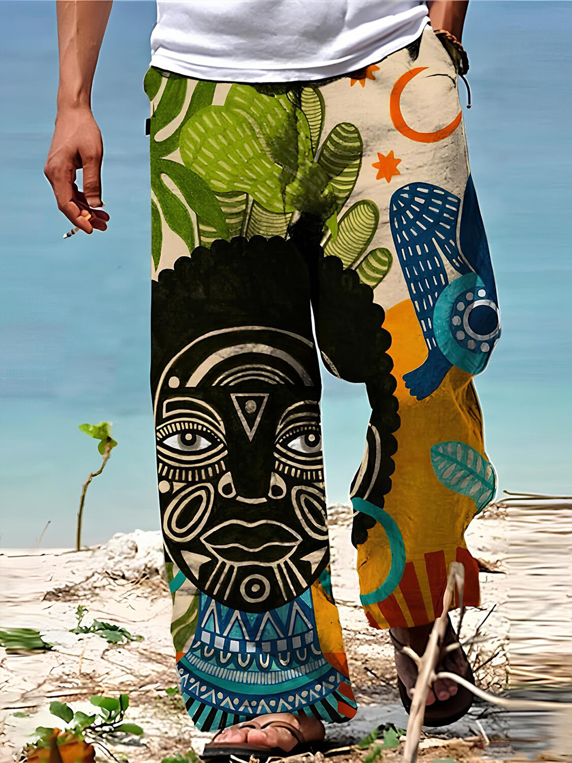 Men's Graffiti Abstract Ethnic Pattern Art Print Casual Casual Pants-Styleame