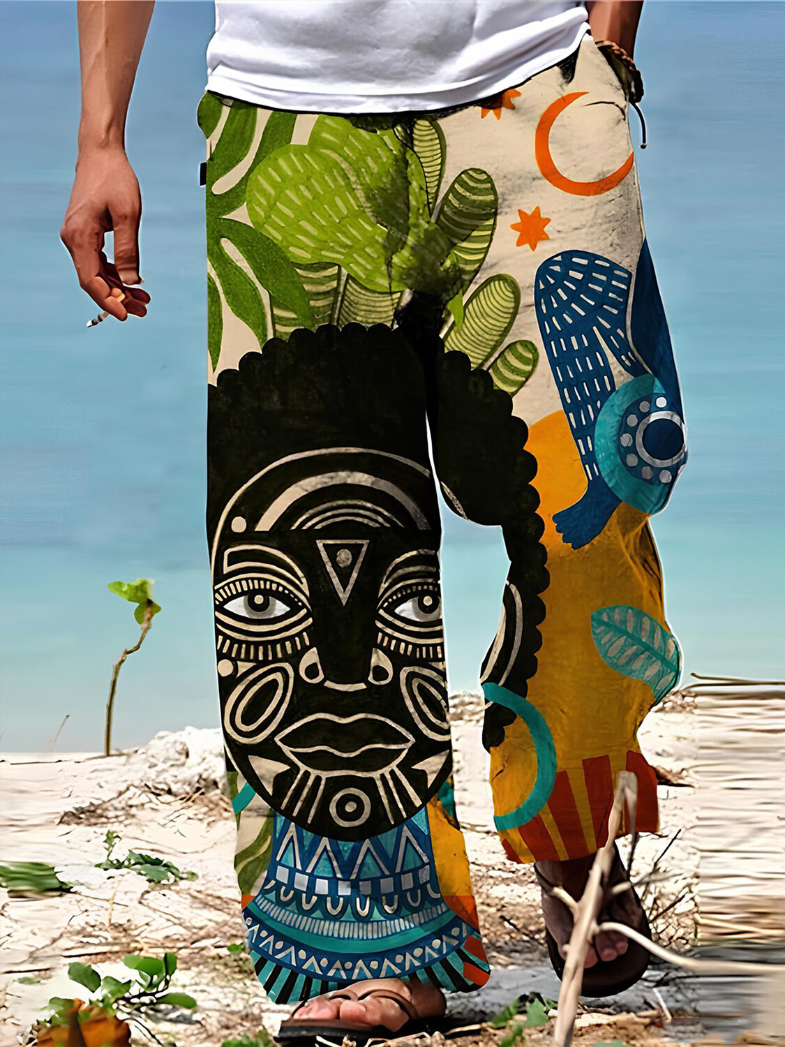 Men's Graffiti Abstract Ethnic Pattern Art Print Casual Casual Pants-Styleame