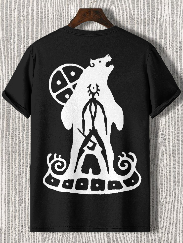 Men's Bear Totem Tribal Art Print Cotton Casual T-Shirt-Styleame