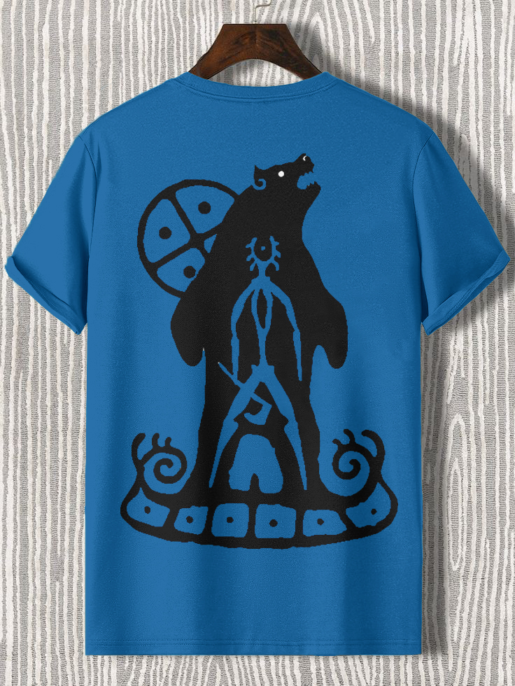 Men's Bear Totem Tribal Art Print Cotton Casual T-Shirt-Styleame