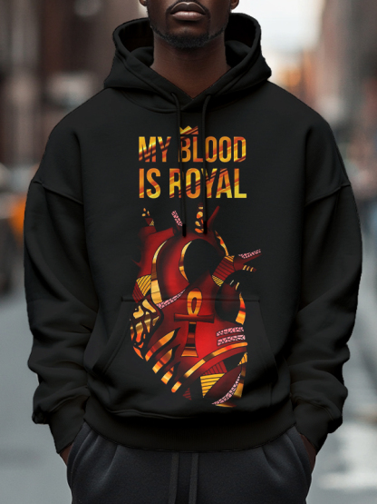 Men's My Blood Is Royal Print Casual Hoodie-Styleame