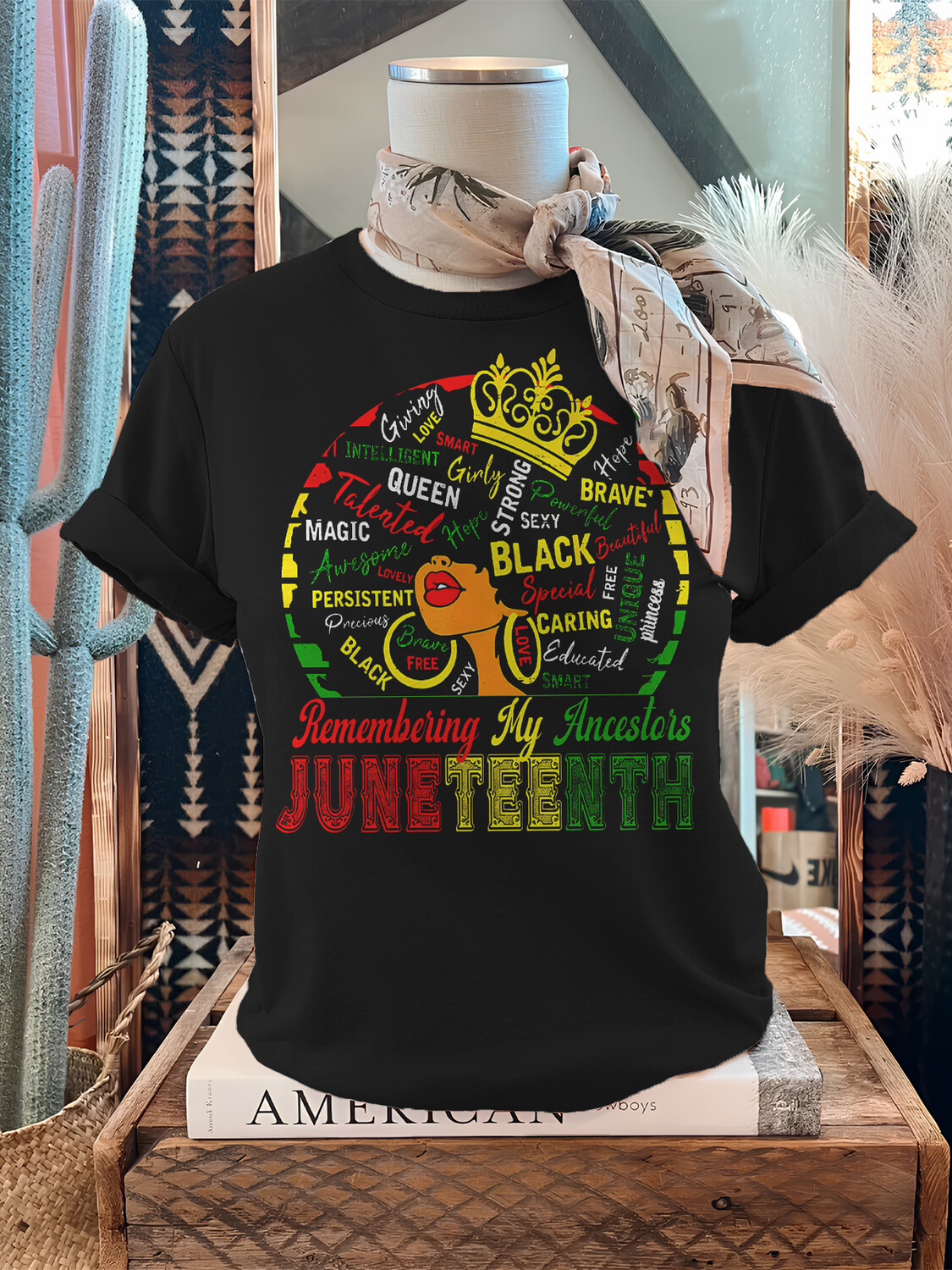 Women'S Juneteenth Black Queen Print Cotton Casual T-Shirt-Styleame