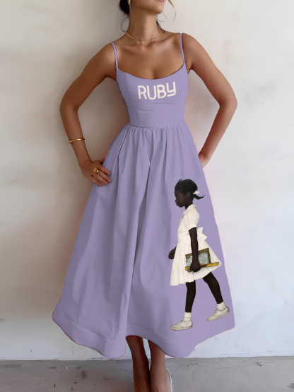 Women's Brave Ruby Black History Cami Midi Dress-Styleame