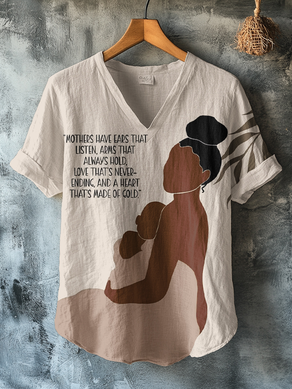 Women's Mothers Love That's Never Ending Art Print V Neck T-Shirt-Styleame