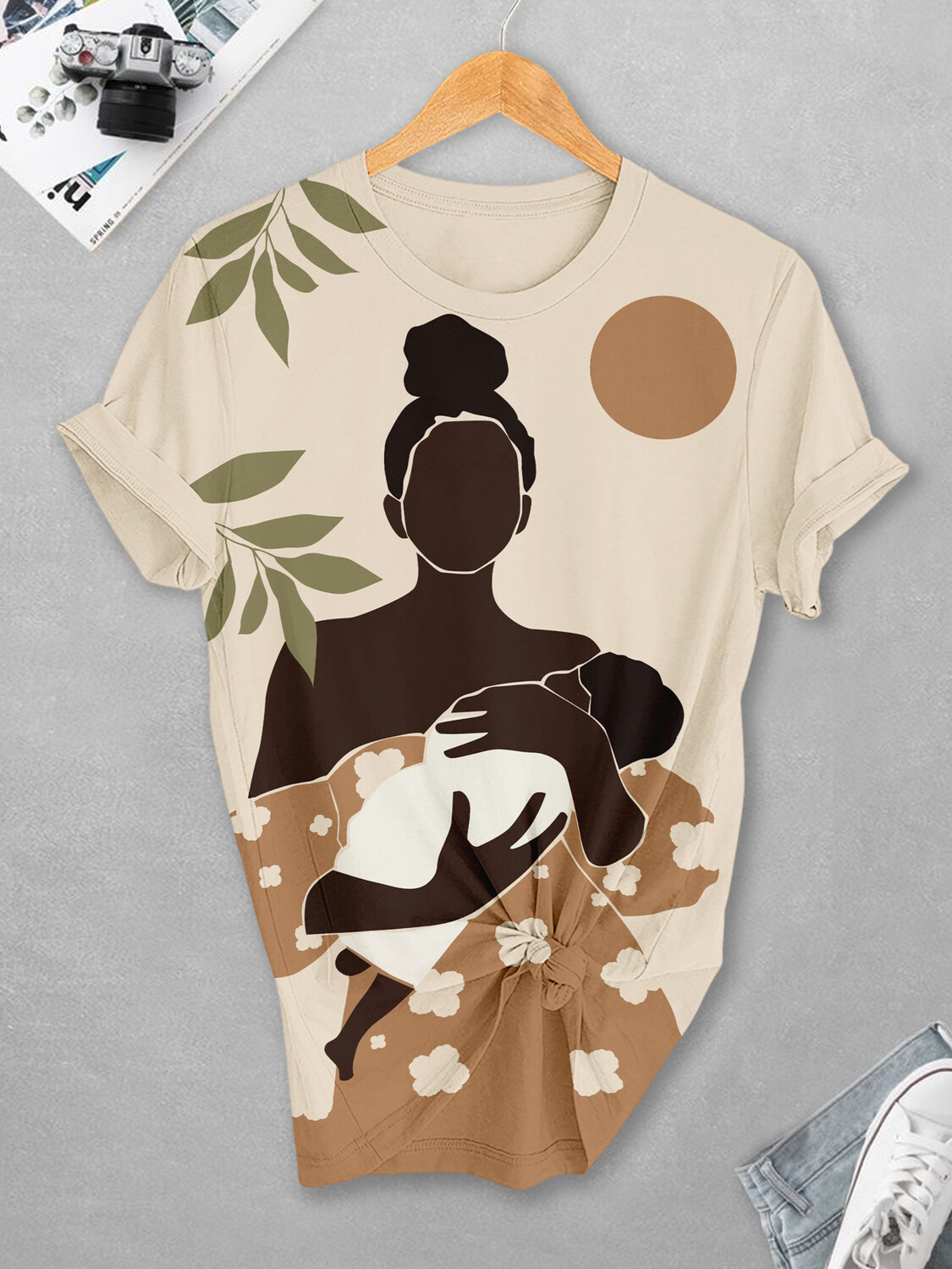 Women's Happy Mother's Day Art Print Casual T-Shirt-Styleame