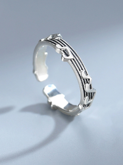 Women's Fashion Musical Note Engrave Open Ring-Styleame