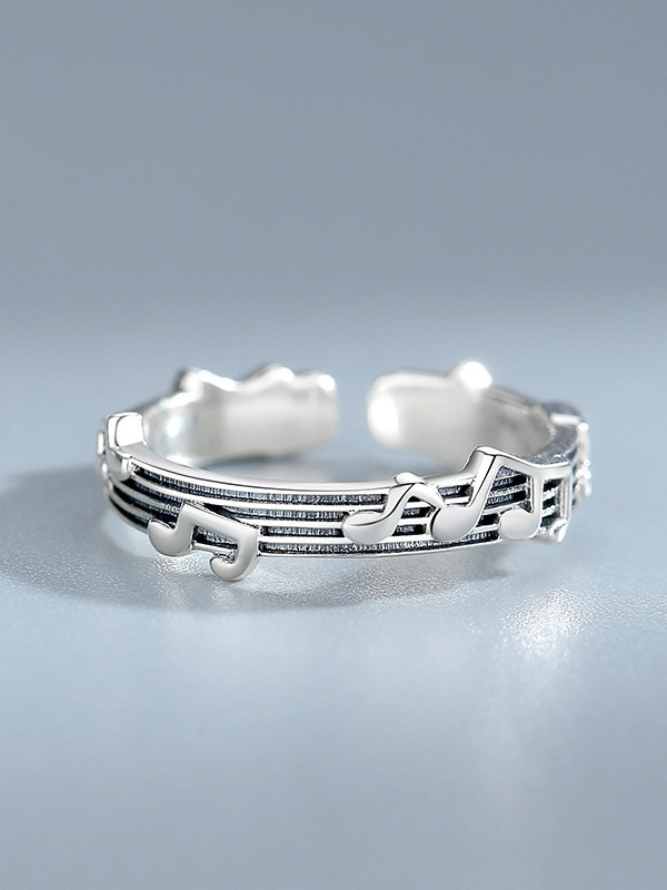 Women's Fashion Musical Note Engrave Open Ring-Styleame