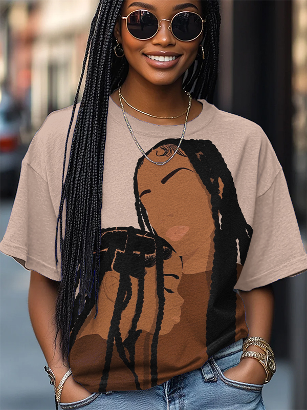 Women's Mother And Daughter Print Casual T-Shirt-Styleame