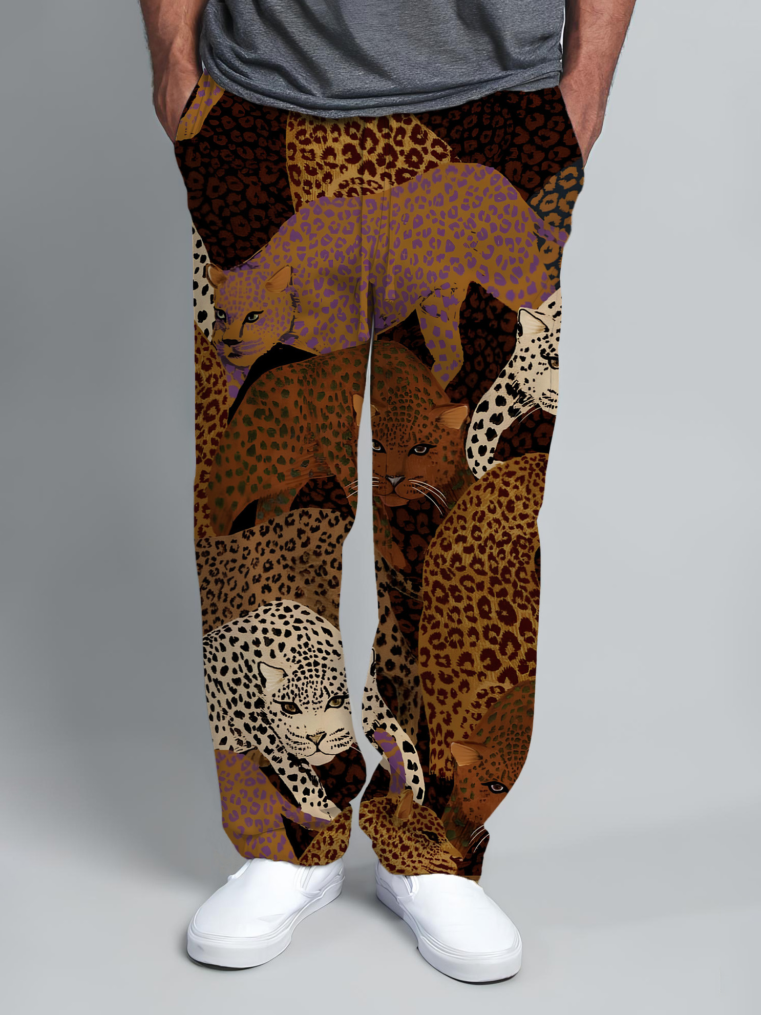 Men's Leopard Print Joggers Sweatpants-Styleame