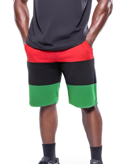 Men's RBG Flag Stripes Color Block Art Print Casual Shorts-Styleame