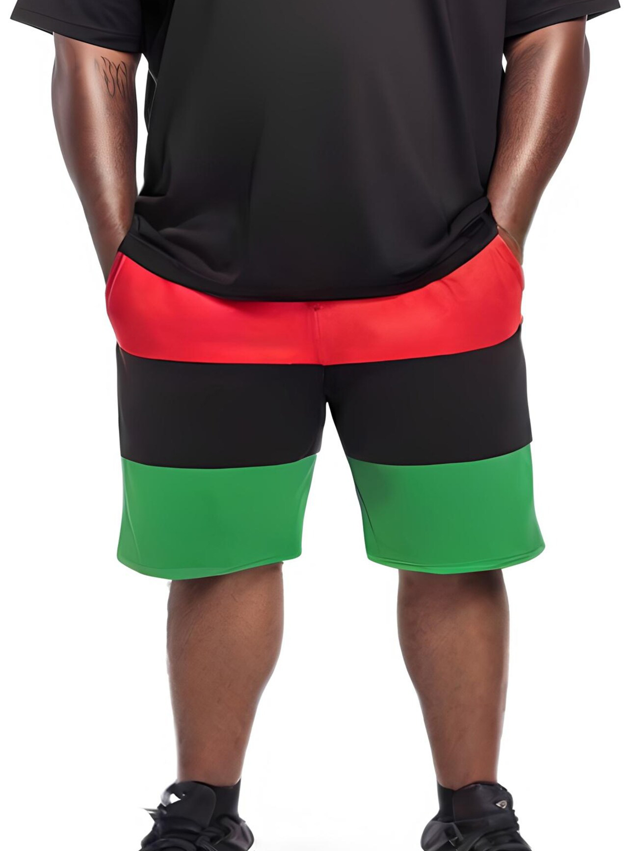 Men's RBG Flag Stripes Color Block Art Print Casual Shorts-Styleame