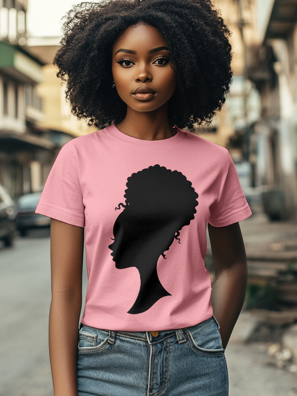 Women's Black Barbie Print Cotton Casual T-Shirt-Styleame