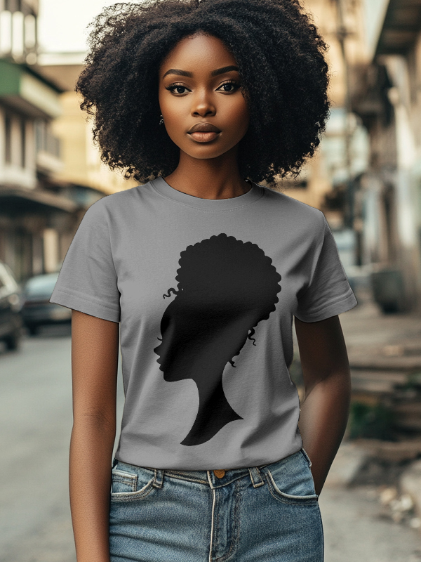 Women's Black Barbie Print Cotton Casual T-Shirt-Styleame