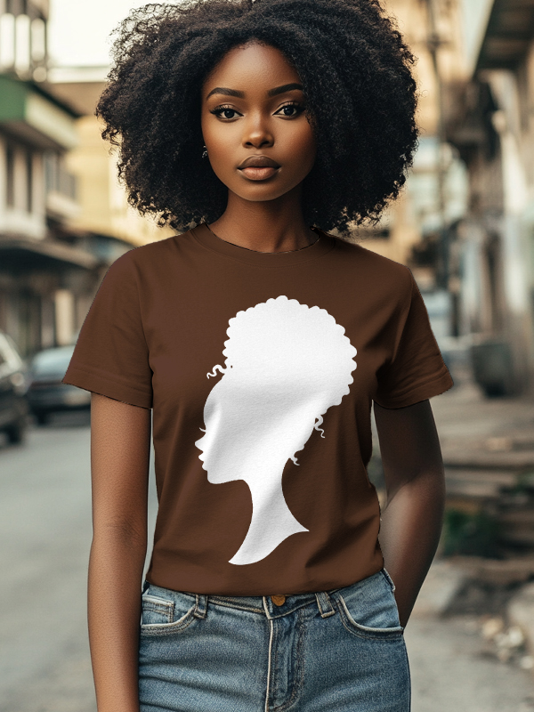 Women's Black Barbie Print Cotton Casual T-Shirt-Styleame