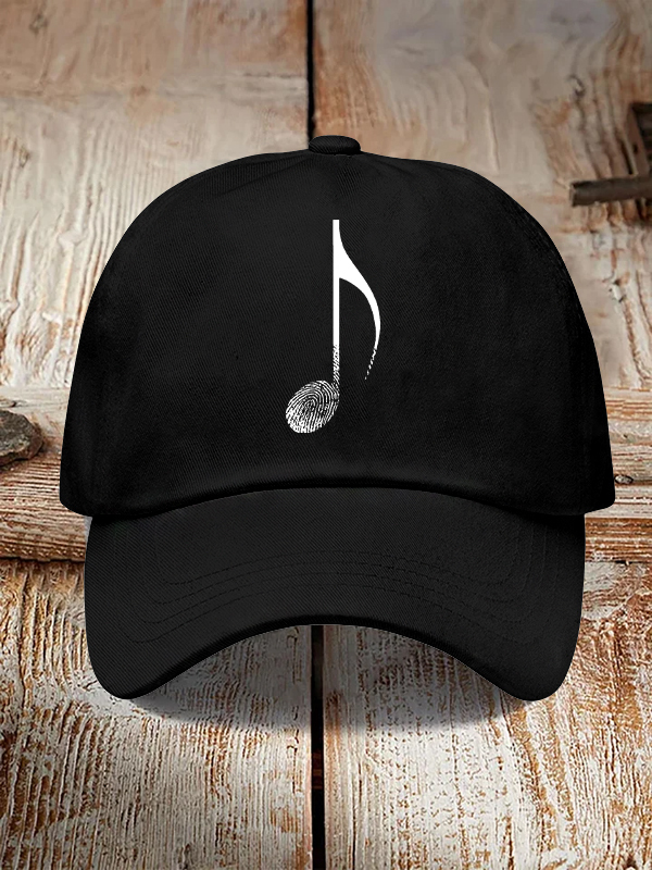 Men's Music Note Fingerprint Art Print Casual Baseball Cap-Styleame