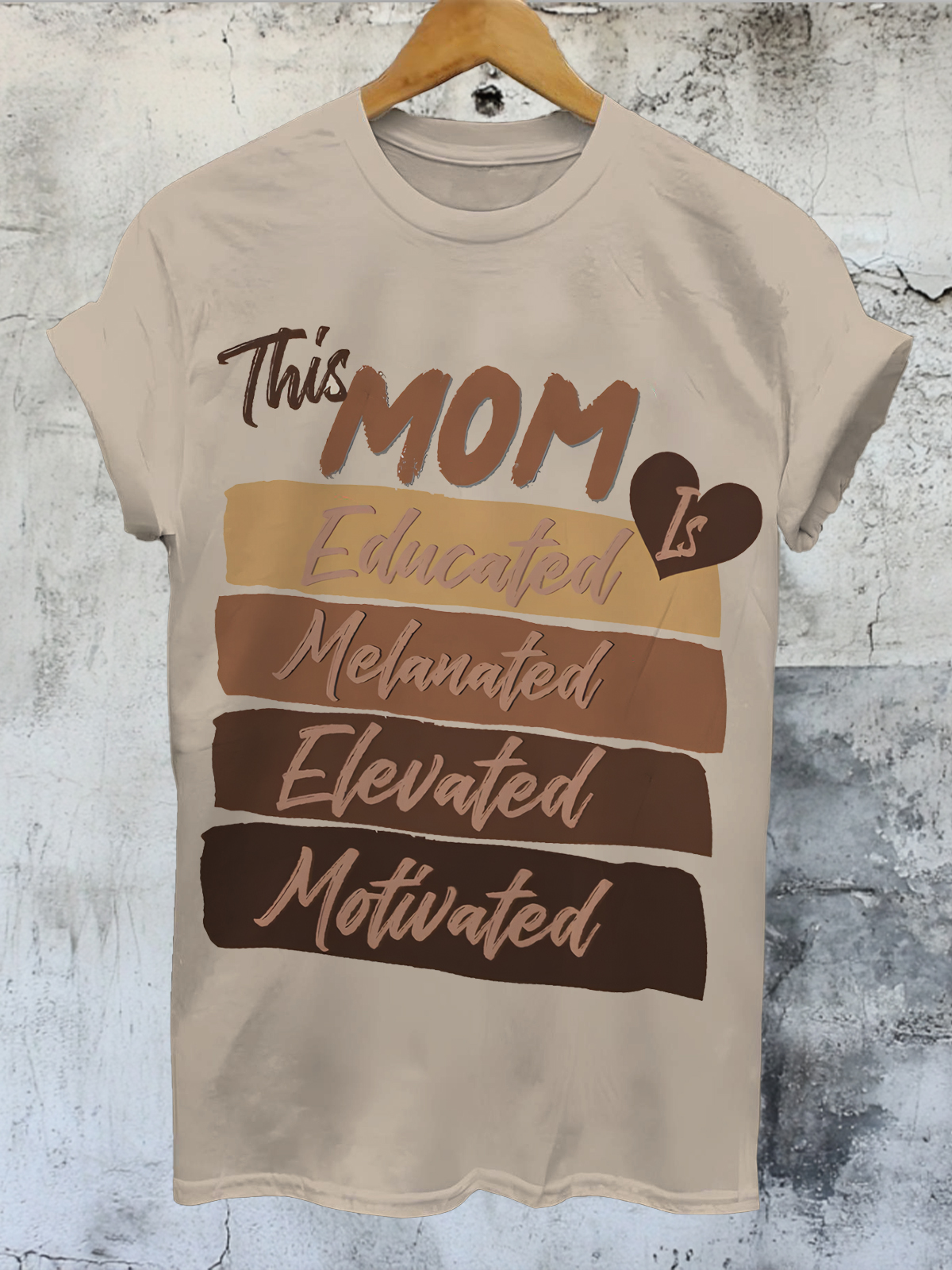 Women's This Mom Is Educated Melanated Elevated Motivated Print Cotton Casual T-Shirt-Styleame
