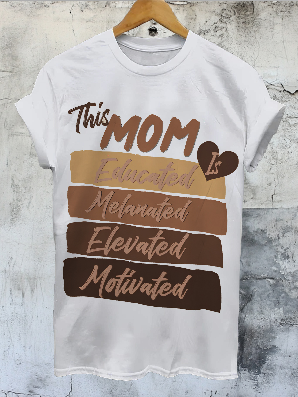 Women's This Mom Is Educated Melanated Elevated Motivated Print Cotton Casual T-Shirt-Styleame