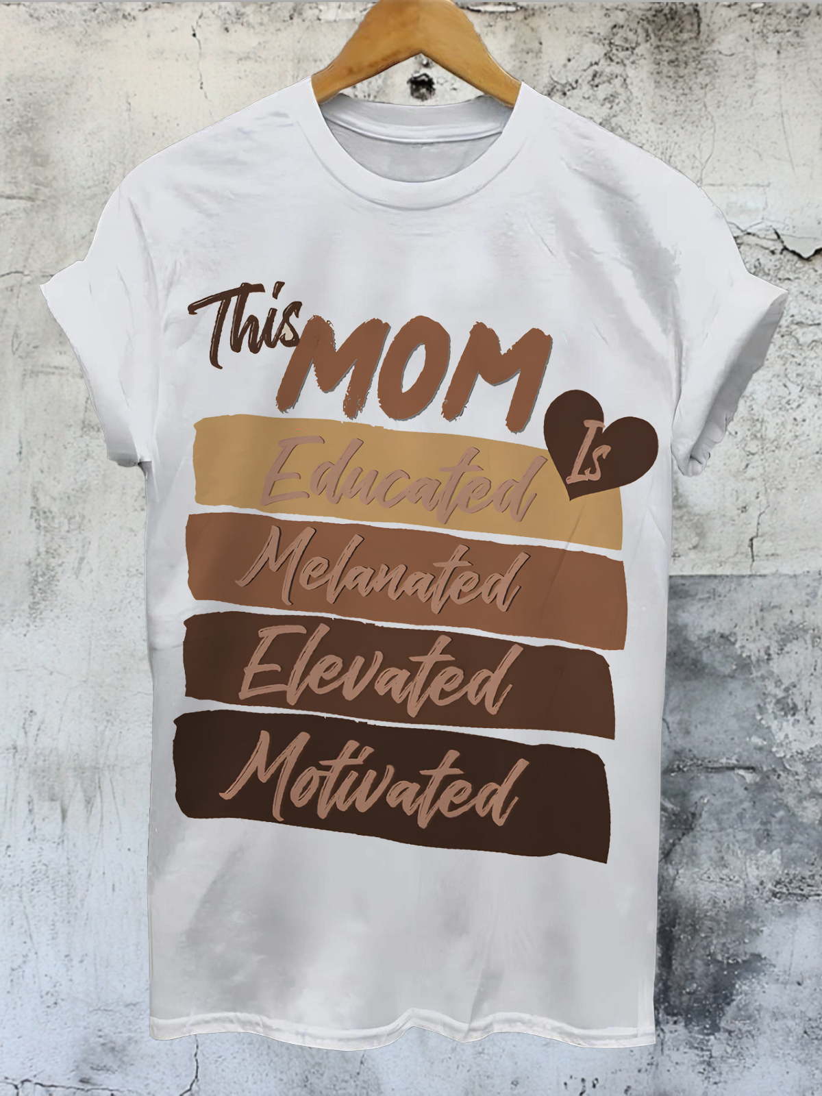 Women's This Mom Is Educated Melanated Elevated Motivated Print Cotton Casual T-Shirt-Styleame