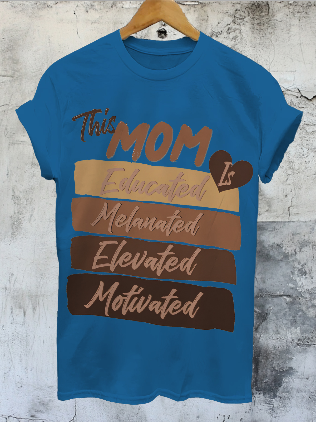 Women's This Mom Is Educated Melanated Elevated Motivated Print Cotton Casual T-Shirt-Styleame