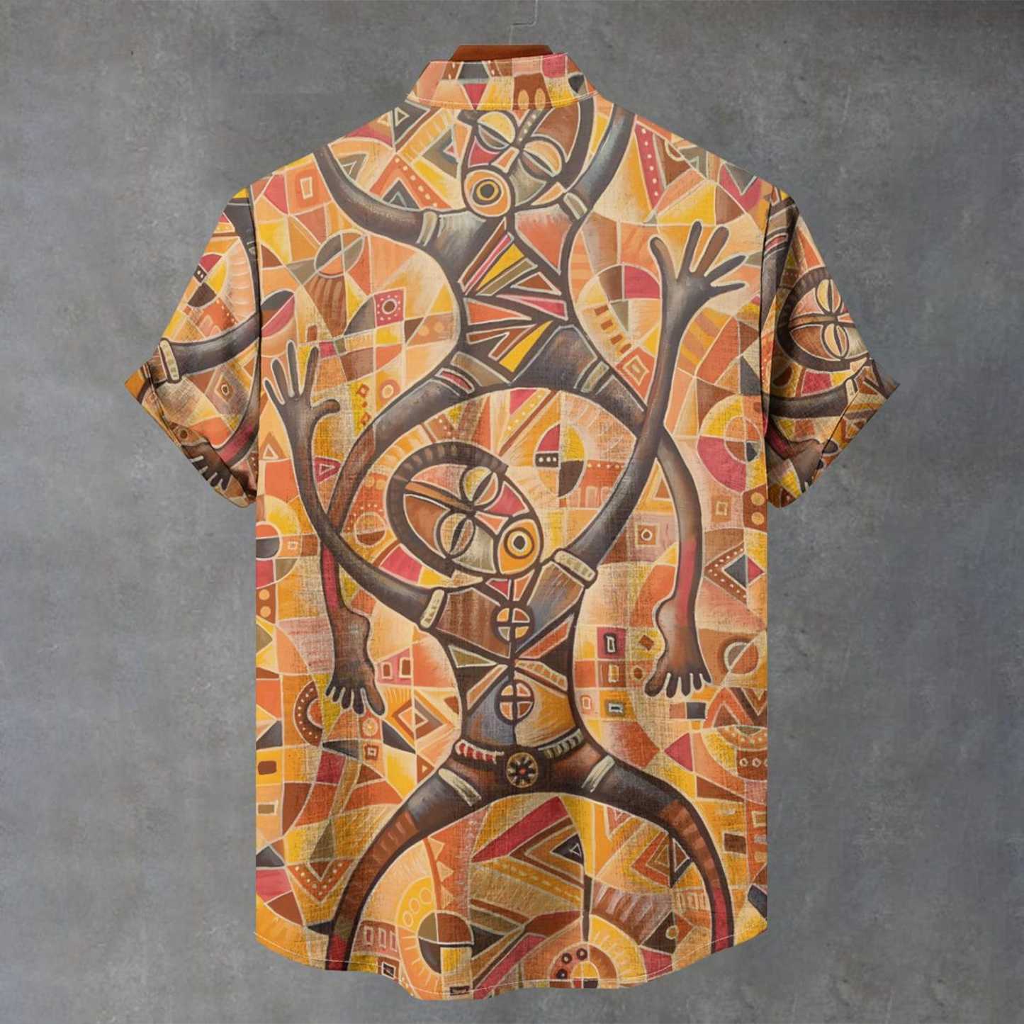 Men's African Art Party Vibe Print Casual Shirt-Styleame