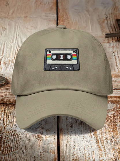 Men's Cassette Embroidery Art Print Casual Baseball Cap-Styleame