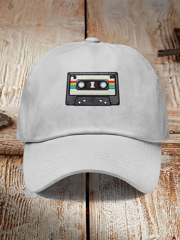 Men's Cassette Embroidery Art Print Casual Baseball Cap-Styleame