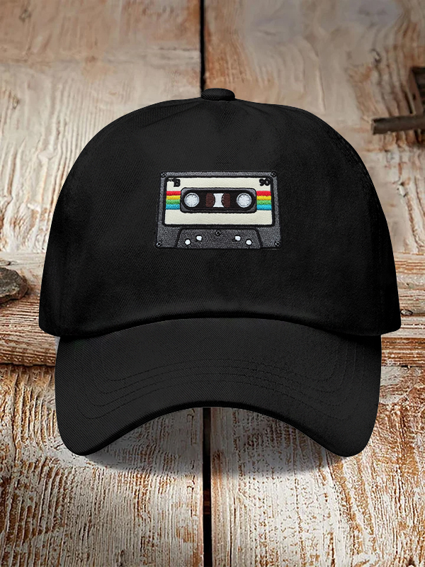 Men's Cassette Embroidery Art Print Casual Baseball Cap-Styleame